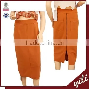 2015 90% Polyester+10% Viscoser Women Back Slit Straight Skirts Fashion 2015 thumbnail-1