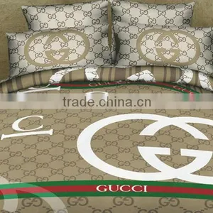 3D Luxury Brand Design 100%cotton Reactive Printed Bedding Set thumbnail-2