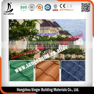 Steel Metal Supplier Green Unfade Construction Materials Steel Material and Stone Coated Steel Roof Tile in Zhejiang Supplier's Choice thumbnail-1