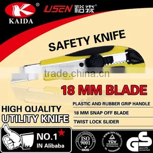 Stationery 9mm Snap Off Blade Plastic With Rubber Grip Handle Utility Knife thumbnail-5