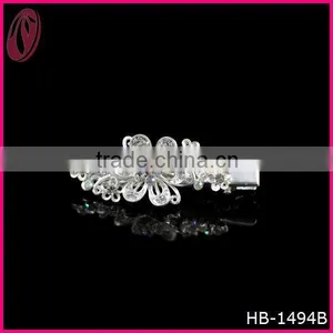 Plain White Alloy Alligator Hair Clips for Little Girls thumbnail-1