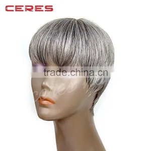 Top Fashion Factory Price 100% Human Hair Brazilian Remy Gray Hair Full Lace Wig Glueless Ombre Two Tone 1B T Gray Full Lace Wig thumbnail-2