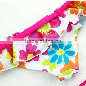 Kids Pink Yellow Floral Bikini 2 pc Swimsui thumbnail-4