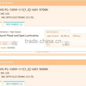 2016 New Products 120w 5700k UL DLC Module Led Flood Light With HLG Mean Well Driver thumbnail-5