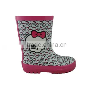 New Look Cute Skull Rubber Rain Shoe Boots thumbnail-1