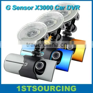 G Sensor X3000 Car DVR2.7 Inch Dual Cameras GPS Tracking thumbnail-1