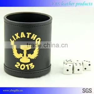 Black Gold Printing Factory Leather Dice Cup thumbnail-1