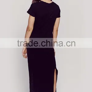 Women's Round Neck Short Sleeve Summer Maxi Dress thumbnail-6