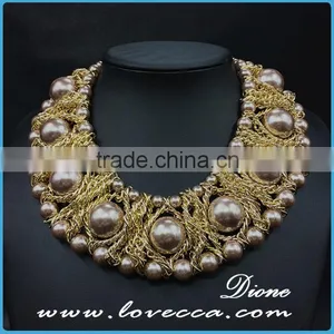 Hot Christmas Gift Jewelry Exaggerate Gold Chain Big Stone Collar Necklace thumbnail-2