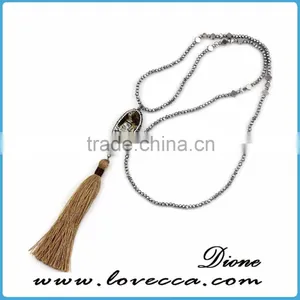 Good Quality Wholesale Fashion Beads Stone Tassel Necklace Pendant thumbnail-5