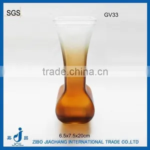 Brown Frosted Cut Glass Vases Wholesale thumbnail-1