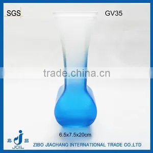Blue Hand-painted Glass Vases for Rose thumbnail-1