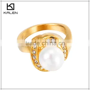 High Quality Stainless Pearl Gold Ring Designs for Men thumbnail-1