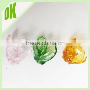 Diameter-20mm (other Sizes Also Can be Offered ) ~~ Colores :pink&yellow&green ... Wholesale Decorative Colored Glass Flowers thumbnail-2