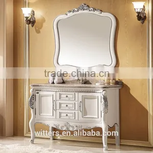 42" Royal Single Rubber Solid Wood Bathroom Vanity Cabinets in Ivory White WTS-820CO thumbnail-1