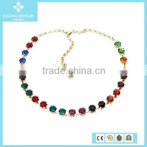 New Charms Fashionable Austria Crystal Silver Chain Necklace thumbnail-6