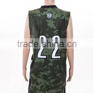 Sublimated Camo Blue Reversible Basketball Jerseys/custom Digital Camo Basketball Uniform thumbnail-3