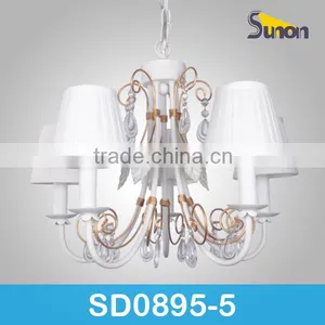 SD0895-5 White Decortive Chandelier/5 Light Wrought Iron Chandelier/Villa Chandelier thumbnail-1