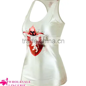 2015 Summer Style Printed White Cheap Womens Tank Tops for Sale thumbnail-1