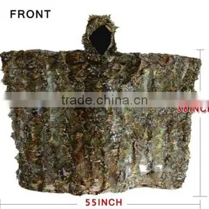 Woodland Camouflage Ghillie Poncho for Hunting Wargames or Other Outdoor Activities thumbnail-3