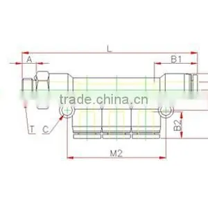 Male Thread Plastic Tube Fitting, Reducer Triple Branch Union ,compact One -touch Tube Fitting , Push in Tube Fitting thumbnail-2