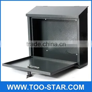 355x315x85mm Black Post Letter Box Mail Box Lockable Stainless Steel Wall Mount Mail Boxes thumbnail-2