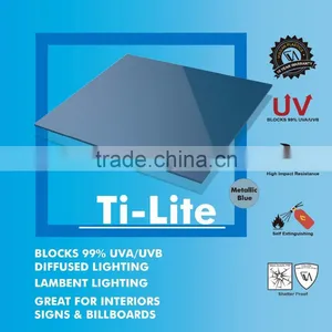 Opaque Lower Temp Plastic Polycarbonate Solid Flat Sheet (Ti-Lite Metallic Blue Solid Flat) thumbnail-1