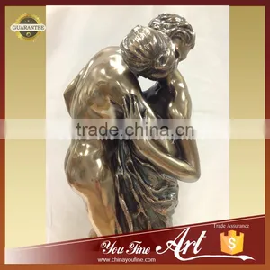 Naked Man Woman Kiss Bronze Sculpture thumbnail-6