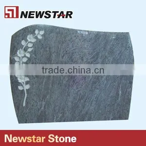 Newstar Natural Stone Bahama Blue Granite Headstone thumbnail-1