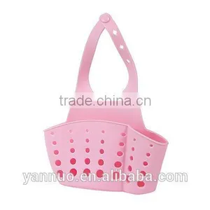 Adjustable Button Type Sink Storage Basket, Food Hanging Baskets Plastic Kitchen thumbnail-4