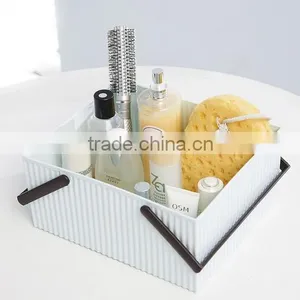 Cy268 Decorative Plastic Home Office Storage Boxes Desktop Basket Organizer Handle Bathroom Kitchen Home Office Tidy Box thumbnail-1