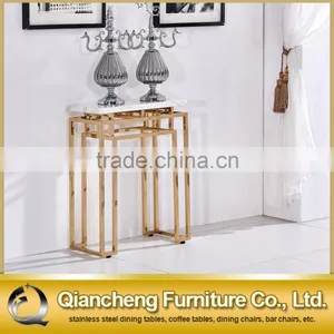 2017 French Style Golden Stainless Steel Marble Top Console Table thumbnail-4