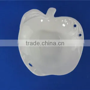 Stock Small White Ceramic Popcorn Bowl Apple Shaped Bowl thumbnail-1