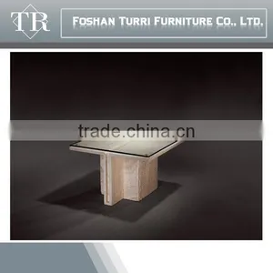 Luxury Living Room Furniture Centre Glass Coffee Table With Marble Base thumbnail-5