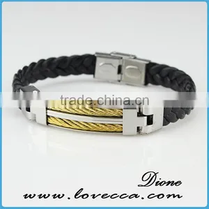 Women Pink Sheepskin Leather Bracelet With Gem and Steel Magnetic Clasp thumbnail-1