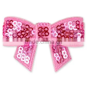 Wholesale 18 Colors 1.8" Baby Pink Sequins Hair Bow thumbnail-1
