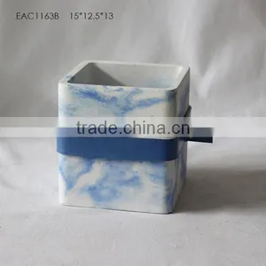 Hot Sale Cement Flowerpot Concrete Flower Pot in Cube for Garden thumbnail-1