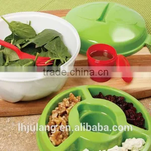 BFA Free Plastic Salad Bowl Set With Lid/plastic Salad Bowl Set With Fork/ Salad Bowl thumbnail-3