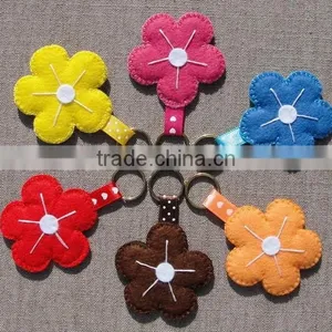 Hot 2017 Best Selling Laser Cut New Product Decorative Custom Handmade Fabric Felt Keychain,key Chain thumbnail-1