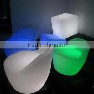 Outdoor and Indoor Plastic Rechargeable Illuminated LED Bar Counter / Moden Waterproof Led Stool thumbnail-5