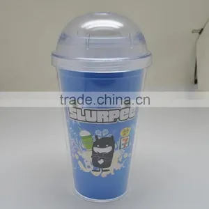 With Spiral Straw 16oz Plastic Dome Lid Tumbler thumbnail-3