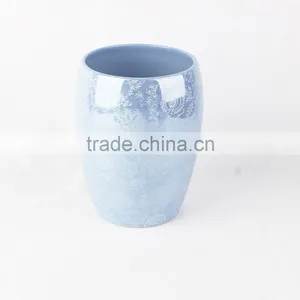Wholesale Blue Glazed Decal Bathrooms Set Ceramic thumbnail-2