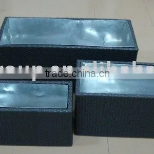 PE/PLASTIC RATTAN W/ZINC PLANT POT thumbnail-1