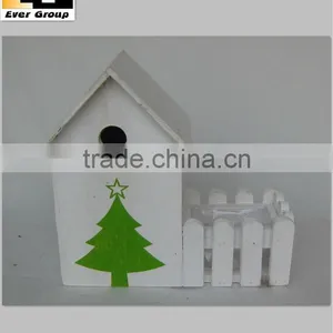 Bird House Rectangular Wooden Flower Planter thumbnail-1