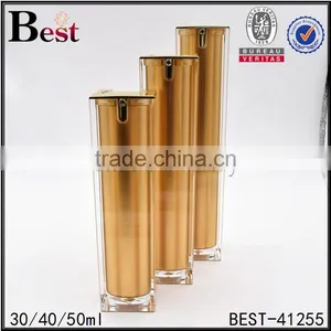 30 40 50ml Gold Acrylic Cosmetic Pump Bottle Custom Design Square Cosmetic Pump Bottle thumbnail-1