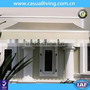 Patio 2x1.5m Aluminium Beige Door Awnings Retractable thumbnail-1