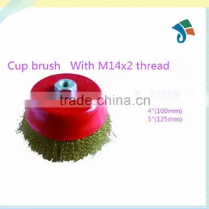 Red Brass Wire Crimped Wire Steel Wire Cup Brush thumbnail-2