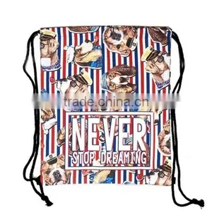 GYM Backpack Drawstring Bucket Shoulders Travel Bag Many Dogs thumbnail-2