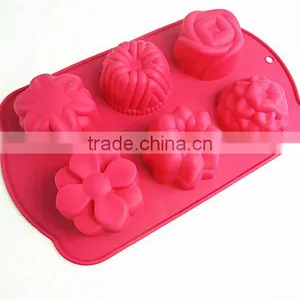 11031 Six Flower Shaped Promotional Gift Silicone Cake Mold thumbnail-3