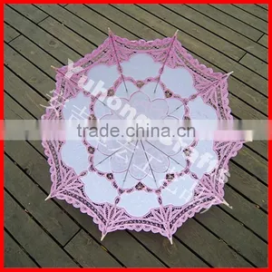 Handmade Pink Lace Umbrella for Wedding/gift/decoration thumbnail-6